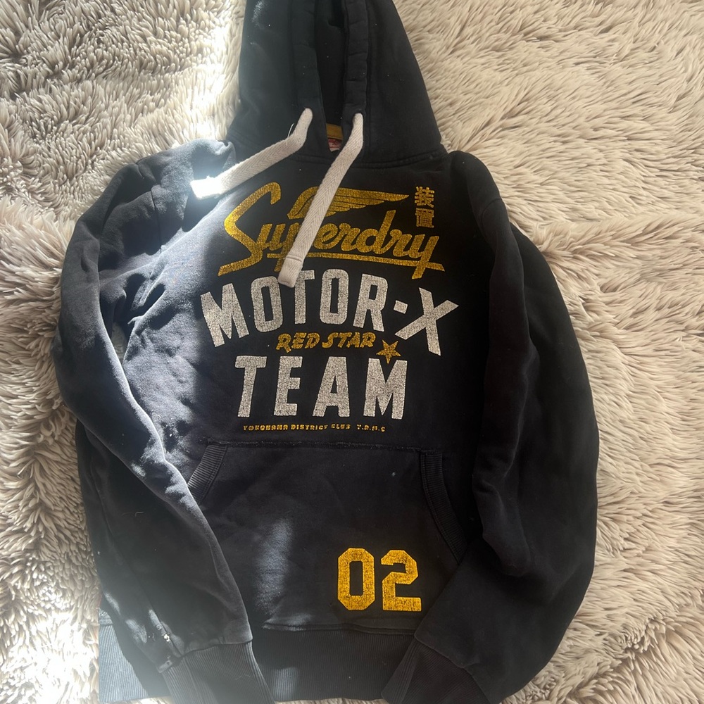 Superdry Black and Gold Hoodie